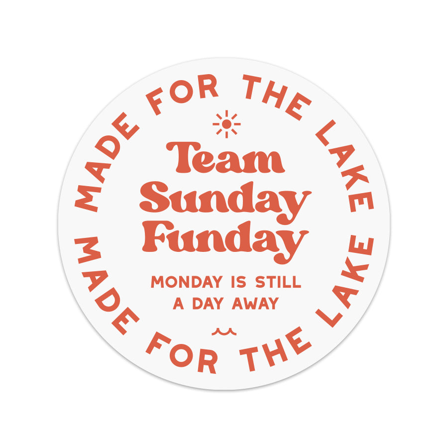 Sunday Funday White Sticker