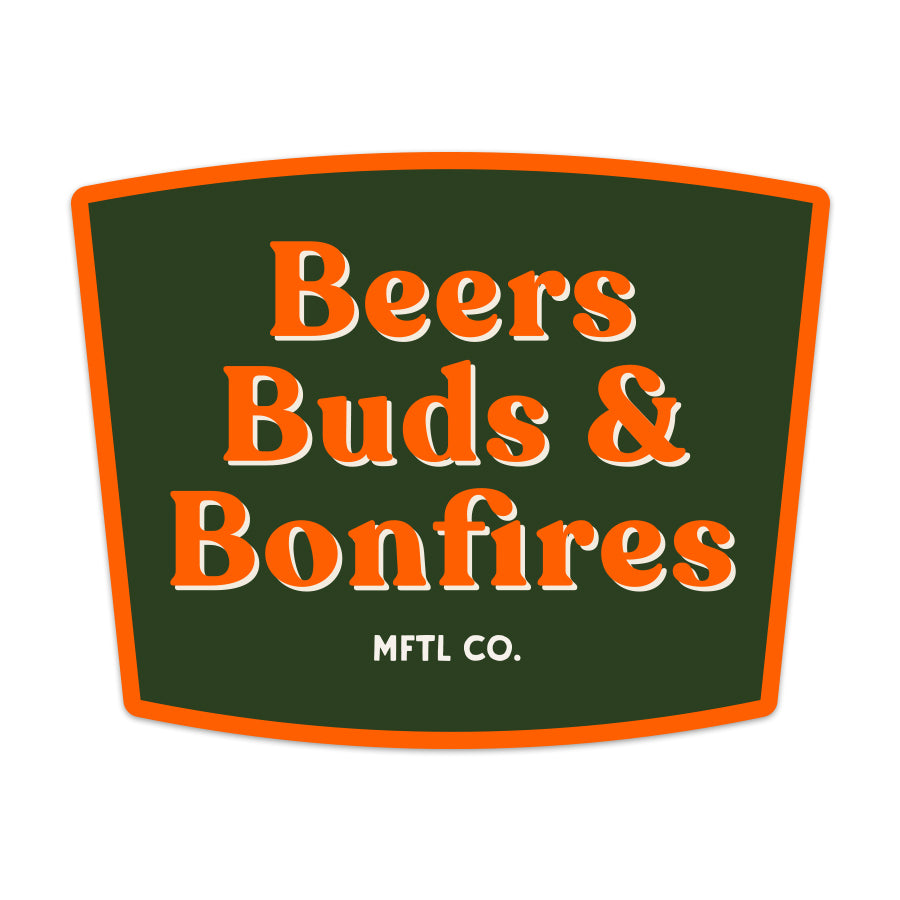 Beers Buds & Bonfires Sticker